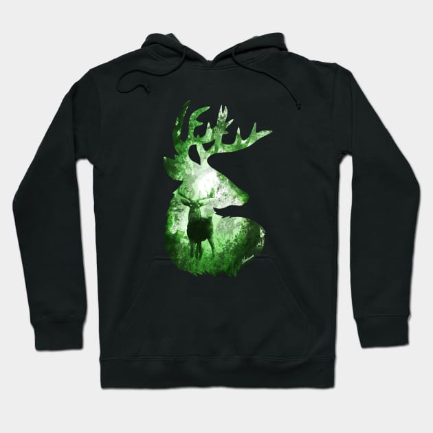 Evergreen Deer Hoodie by DVerissimo